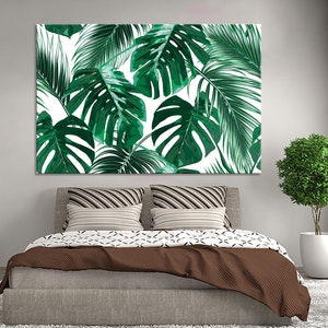 Tropical Palm Leaves Wall Art Palm Leaf Wall Art Canvas Print Abstract Palm Modern Art Jungle Leaves Art Floral Artwork Plant Home Decor
