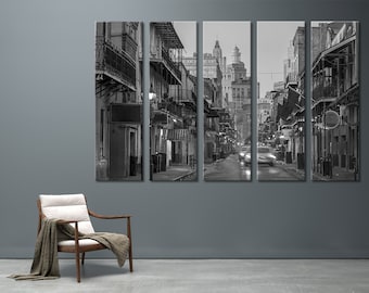 French Quarter Black and White New Orleans Art Louisiana USA New Orleans Canvas New Orleans Poster New Orleans Wall Art Street Art Decor