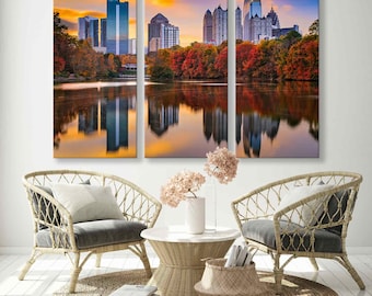 Atlanta City Skyline Canvas Print - Atlanta Georgia Wall Art - Atlanta Poster - Atlanta Wall Decor