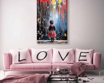 Arte de rua inspirada em Banksy, impressões emolduradas, arte de parede pop art grande, impressão de cultura pop, pintura de impressão em tela, decoração de pintura pop art em tela