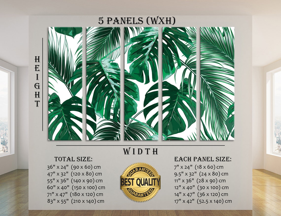 Tropical Palm Leaves Wall Art Palm Leaf Wall Art Canvas Print | Etsy