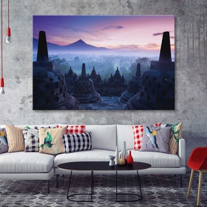 Borobudur Temple Canvas Print, Yogyakarta Wall Art, Java Wall Decor
