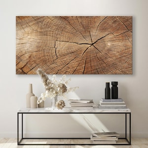 Long Horizontal Canvas Print - Tree Rings Decor - Elegant Home Art