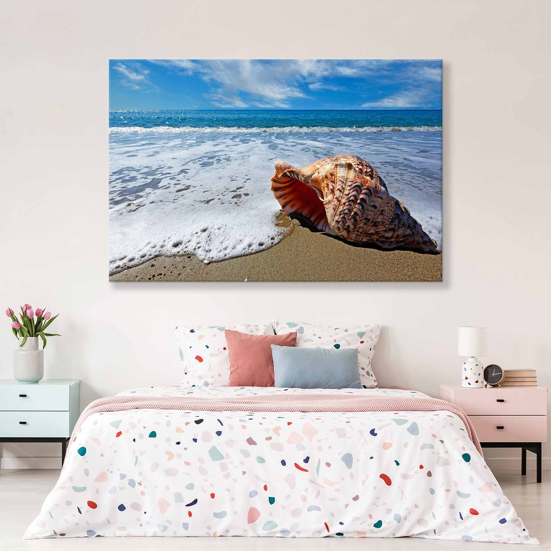 Zen Shell Decor Coastal Zen Canvas Wall Art, Shell Canvas Print - Etsy