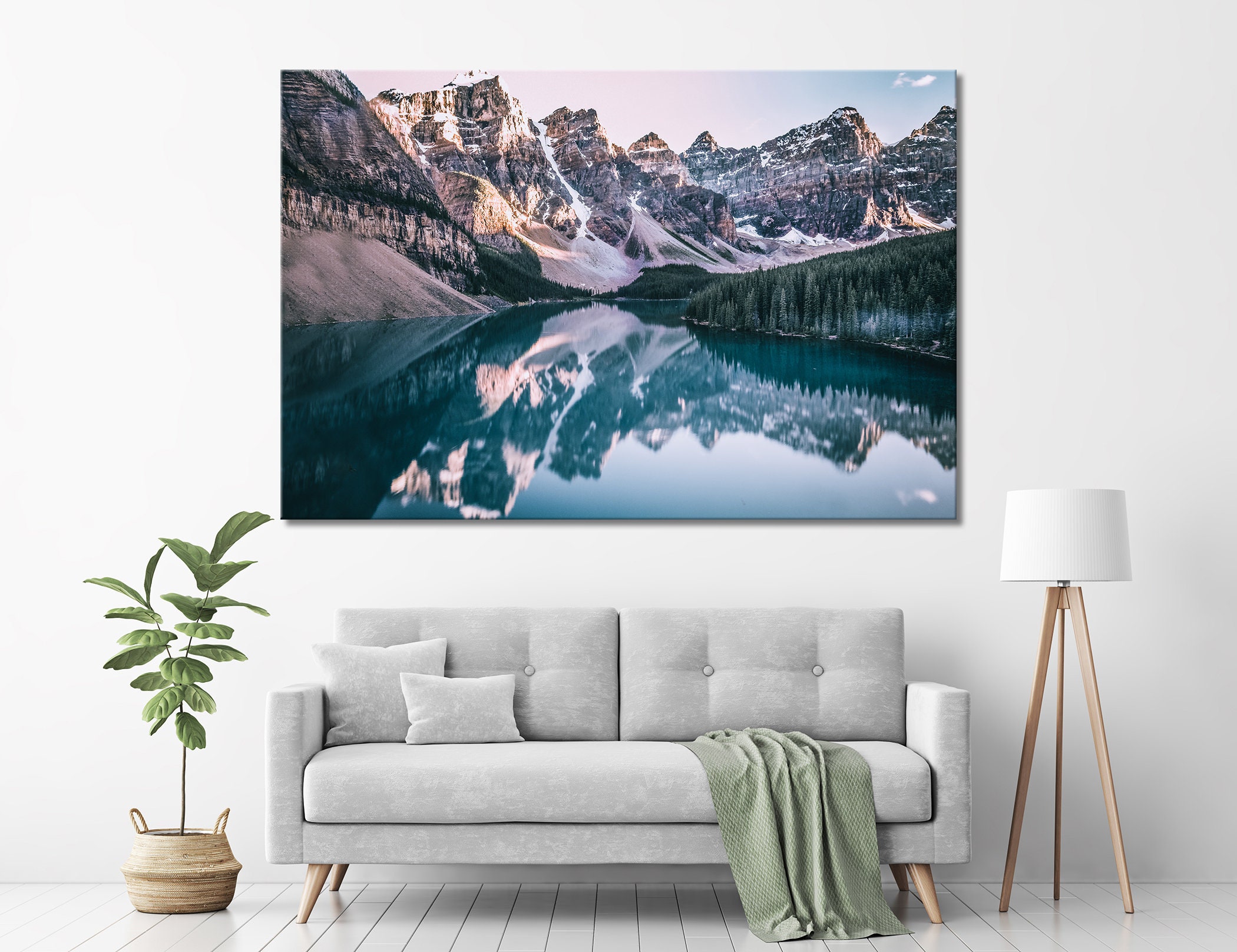 Moraine Lake Sunset Canvas Set Moraine Lake Wall Art Moraine Canvas ...
