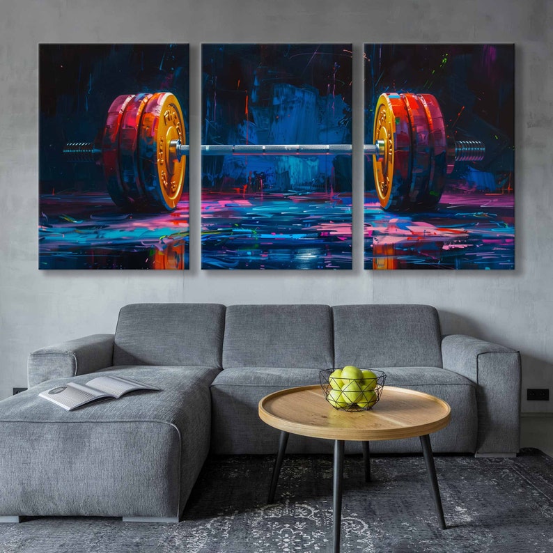 Strength Abstract Dynamic Strength - Abstract Weightlifting Canvas Print - Etsy