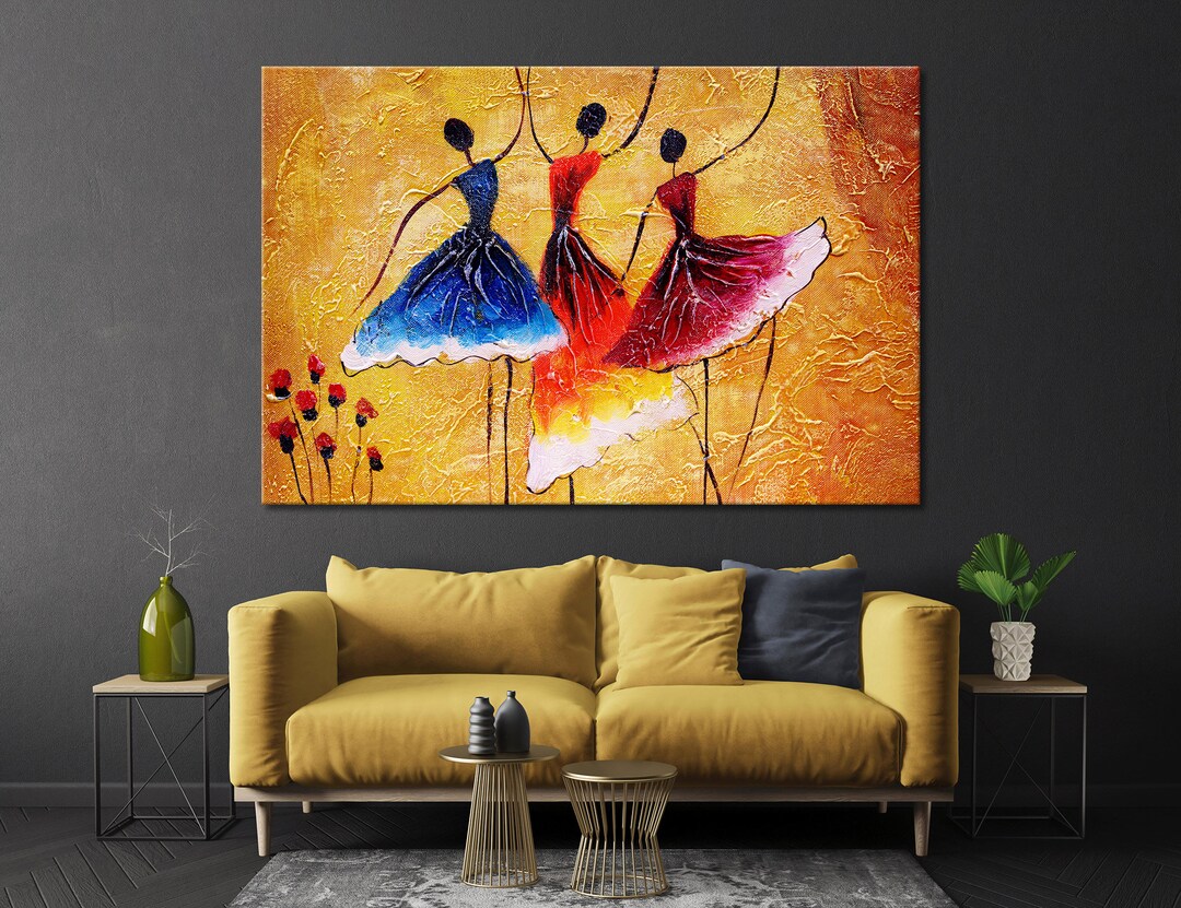 Oil Painting Dance Wall Art Oil Painting Dance Wall Decor Etsy