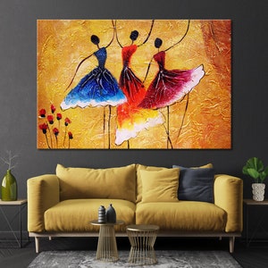 Oil Painting Dance Wall Art Oil Painting Dance Wall Decor Abstract Canvas Abstract Print Abstract Wall Art Abstract Wall Decor Artwork Set