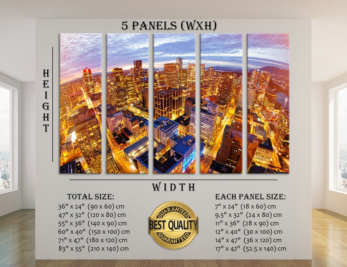 Vancouver Canvas Cityscape Wall Art Vancouver Wall Art Skyline Etsy
