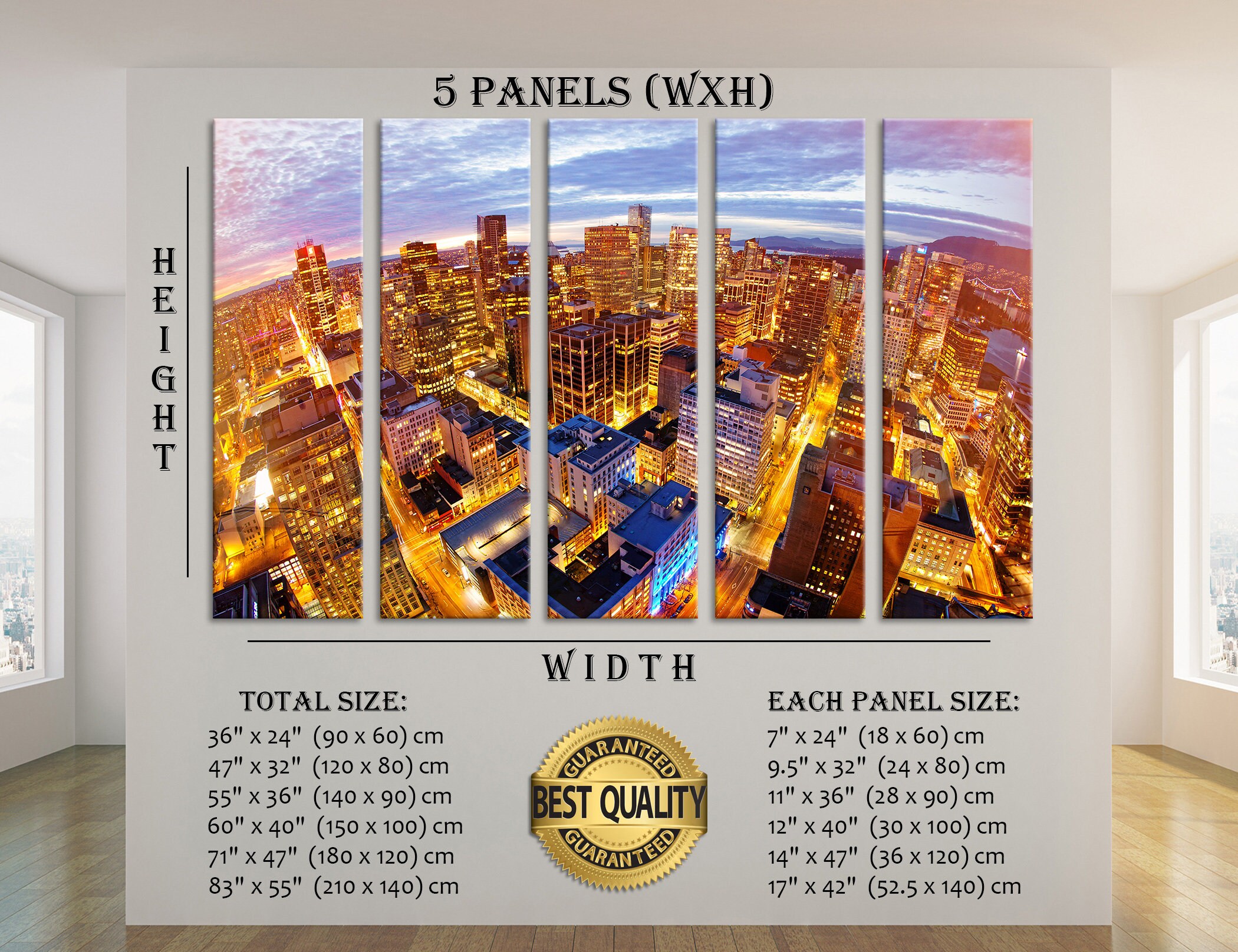 Vancouver Canvas Cityscape Wall Art Vancouver Wall Art Skyline Etsy