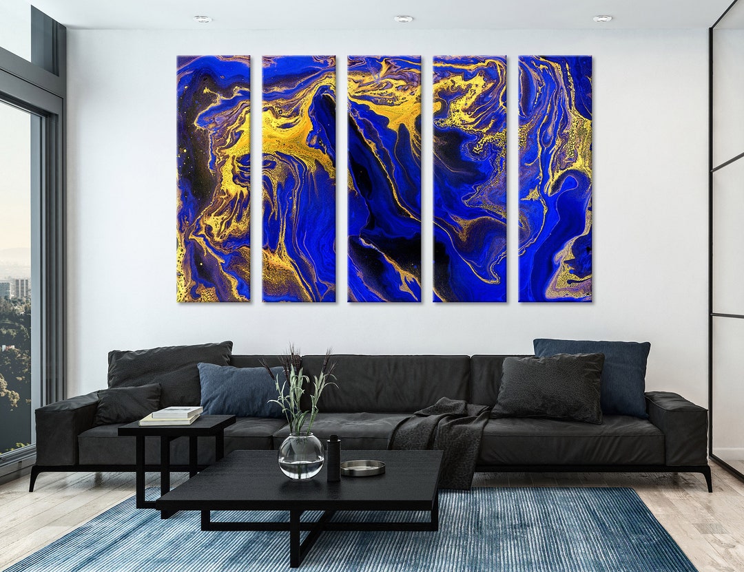 Blue and Yellow Wall Art Blue and Yellow Wall Decor Bedroom Wall Art