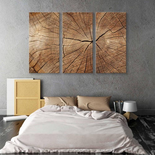 Wood Texture Wall Decor - Wood Crack Abstract Canvas Print - Modern Trendy Wall Art - Luxury Extra Large Abstract Artwork Set
