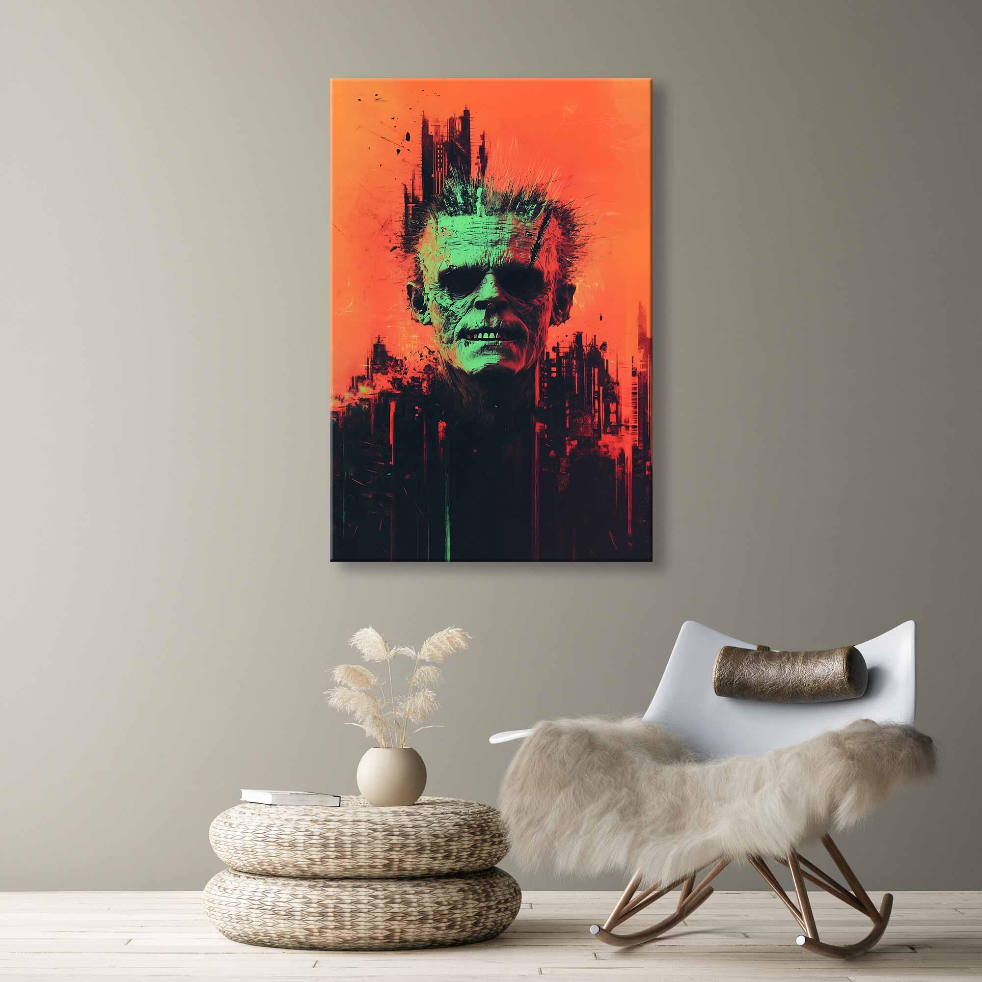 Monster Wall Art Canvas Print, Psihodelici Spooky Wall Art, Abstract ...