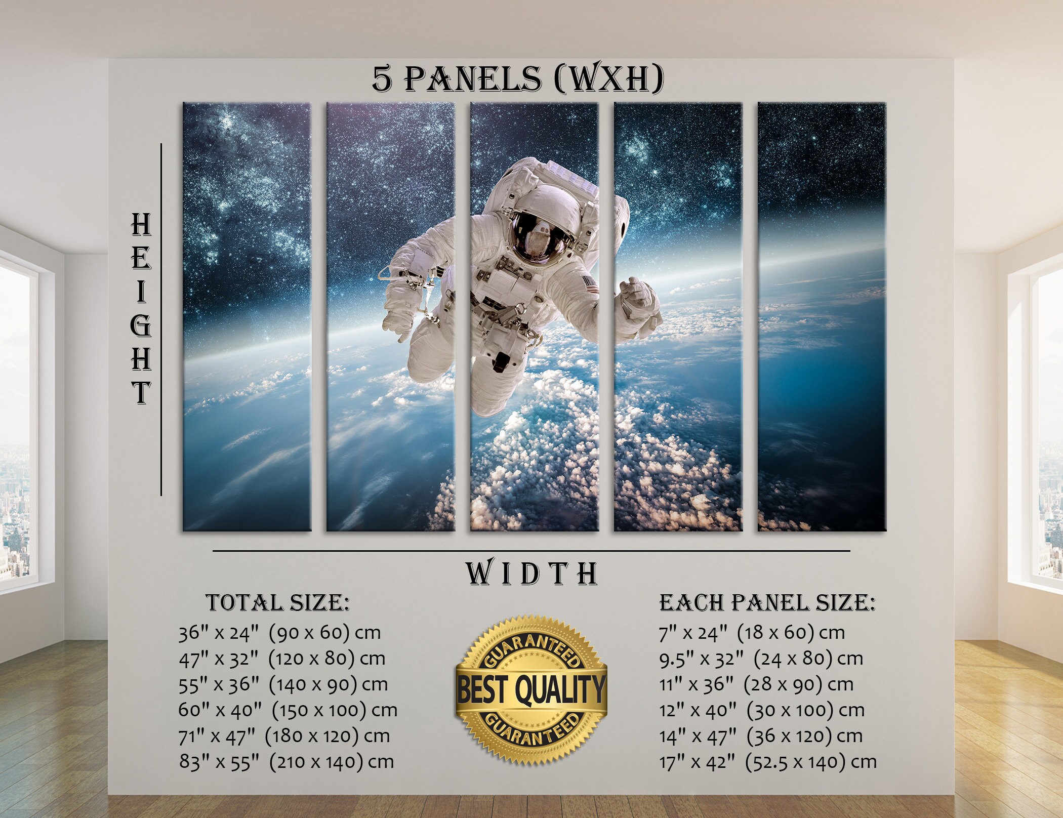 Earth From Space Wall Decor Astronaut Canvas Print Space Wall Art ...
