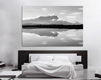Reflection Wall Art Canvas Black And  White Wall Art Photo Extra Large Canvas Wall Decor Poster Large Wall Art 3 Panel Wall Art Prints Sky