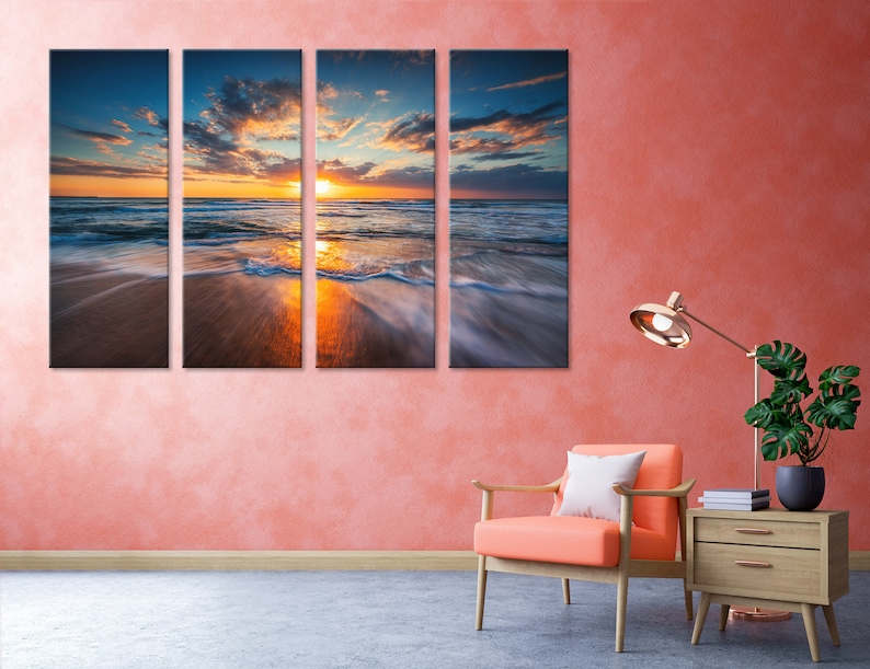 Sunrise at Sea Canvas Wall Art Sunrise Wall Art Sunrise Wall Etsy