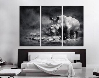 White Rhinoceros Wall Art Rhinoceros Canvas Rhinoceros Wall Art Africa Print Animal Wall Art Animal Canvas Print Animal Print Animal Artwork