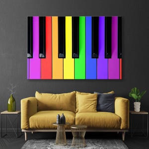 Harmony of Colors Canvas Print: Rainbow Piano Keys Wall Art Masterpiece, Music Wall Decor, Pianist Gift