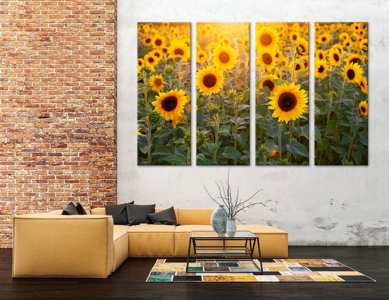 Sunflower Wall Art Sunflower Wall Decor Sunflower Canvas - Etsy