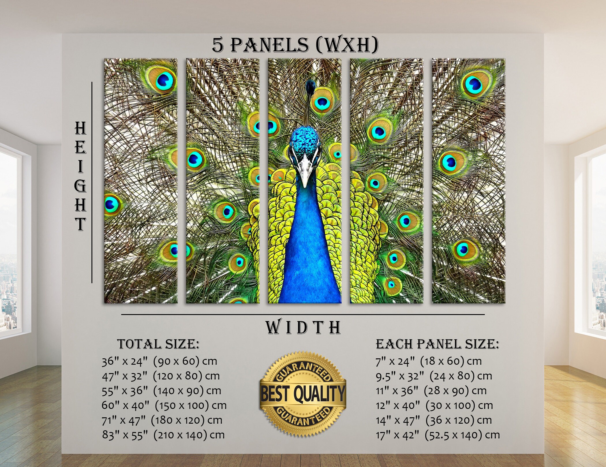 Peacock Canvas Art Peacock Wall Art Decor Peacock Print | Etsy