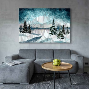 Contemporary Geometric Wall Art, Abstract Polygon Decor, and Stylish Canvas Print
