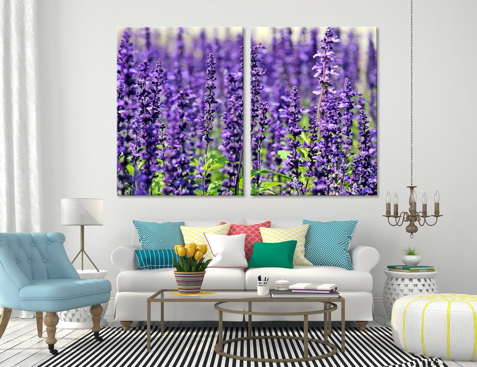 Lavender Wall Art Lavender Wall Decor Lavender Canvas Print Etsy