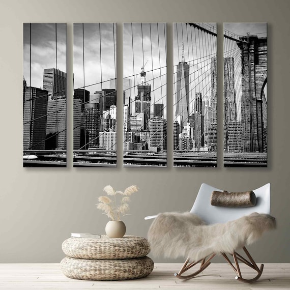 New York Black and White Artwork - City Tower Canvas Print - Big