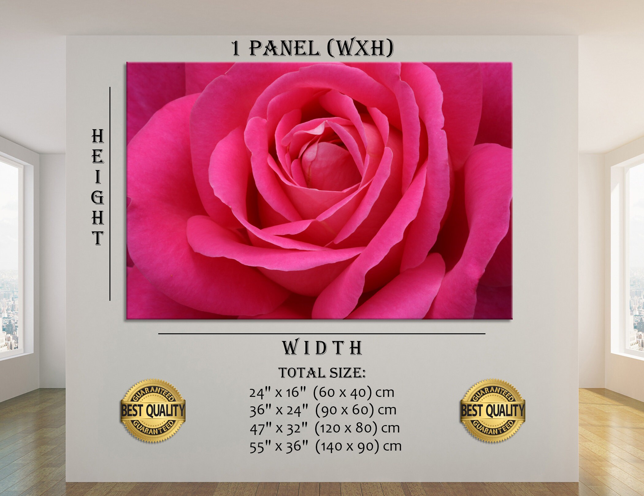 Pink Rose Wall Art Rose Wall Decor Rose Canvas Print Rose Etsy