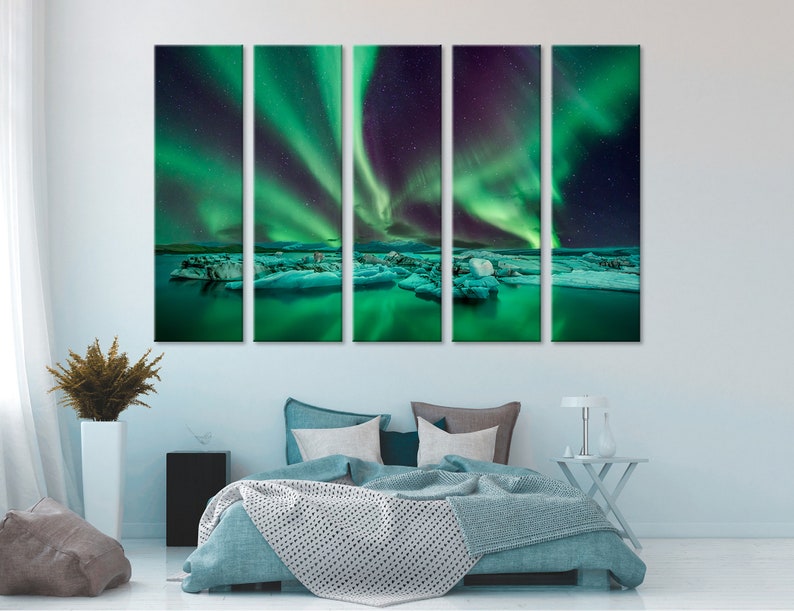Northern Lights Canvas Northern Lights Wall Decoration Etsy