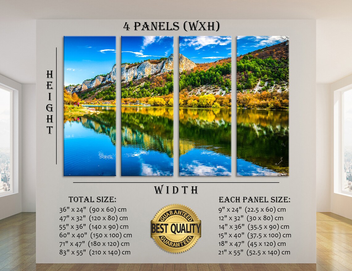 Mountains Extra Large Canvas Wall Art Print Lake Wall Art Etsy