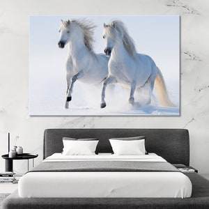 Horses Wall Art Large Running Horses White Horses Canvas Print Horses Wall Art Horses Print Running Horses Art Living Room Art Wall Decor