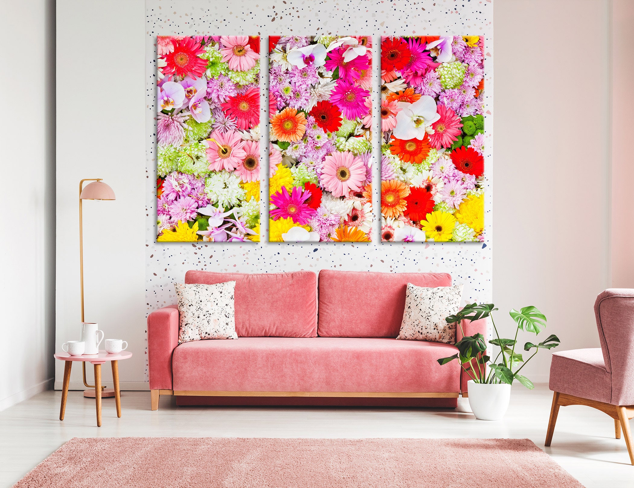 Spring Flowers Wall Art Flowers Wall Decor Flowers Canvas Etsy