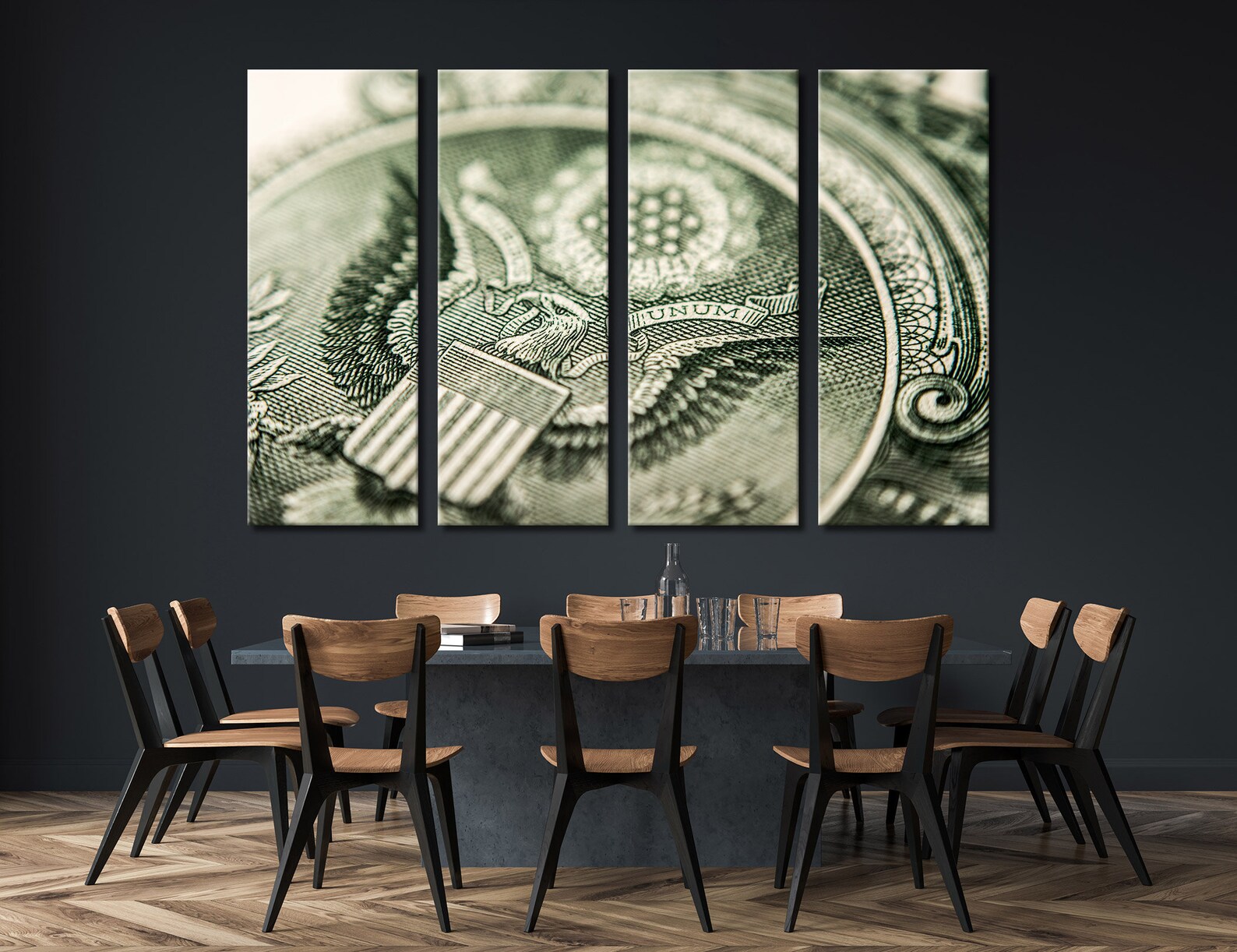 Coin Wall Art Coin Wall Decor Coin Canvas Set Coin Print Wall Etsy