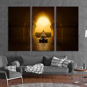 Yoga Meditation Wall Art Canvas Multi Panel Framed Canvas Meditation ...
