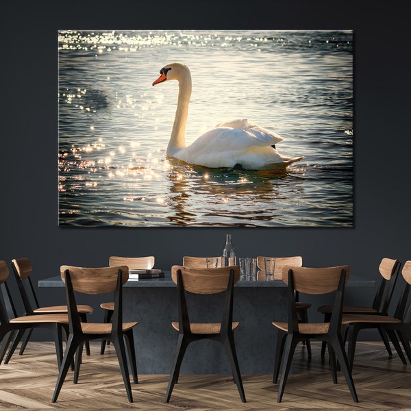 Swan Wall Art Swan Wall Decor Swan Canvas Swan Poster Swan Print Swan Photo Water Wall Art Water Wall Decor Living room Wall Art Artwork Set