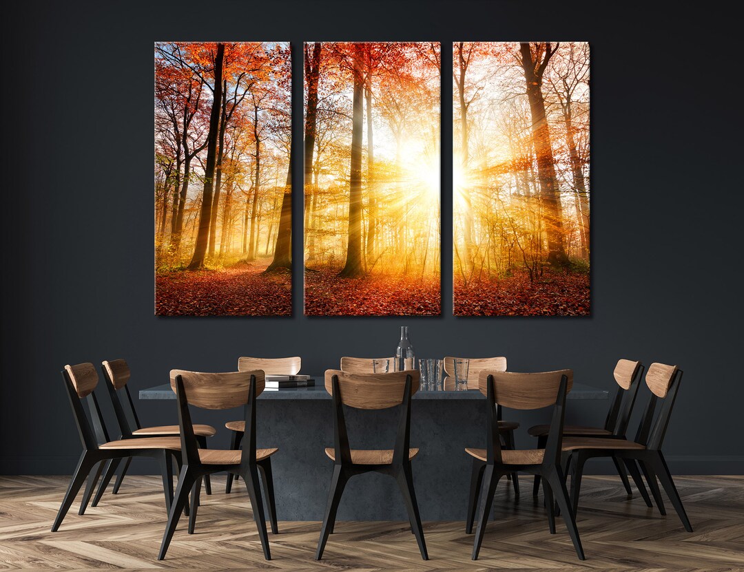 Mystical Morning Exquisite Landscape Art Set Depicting Sunrise in the