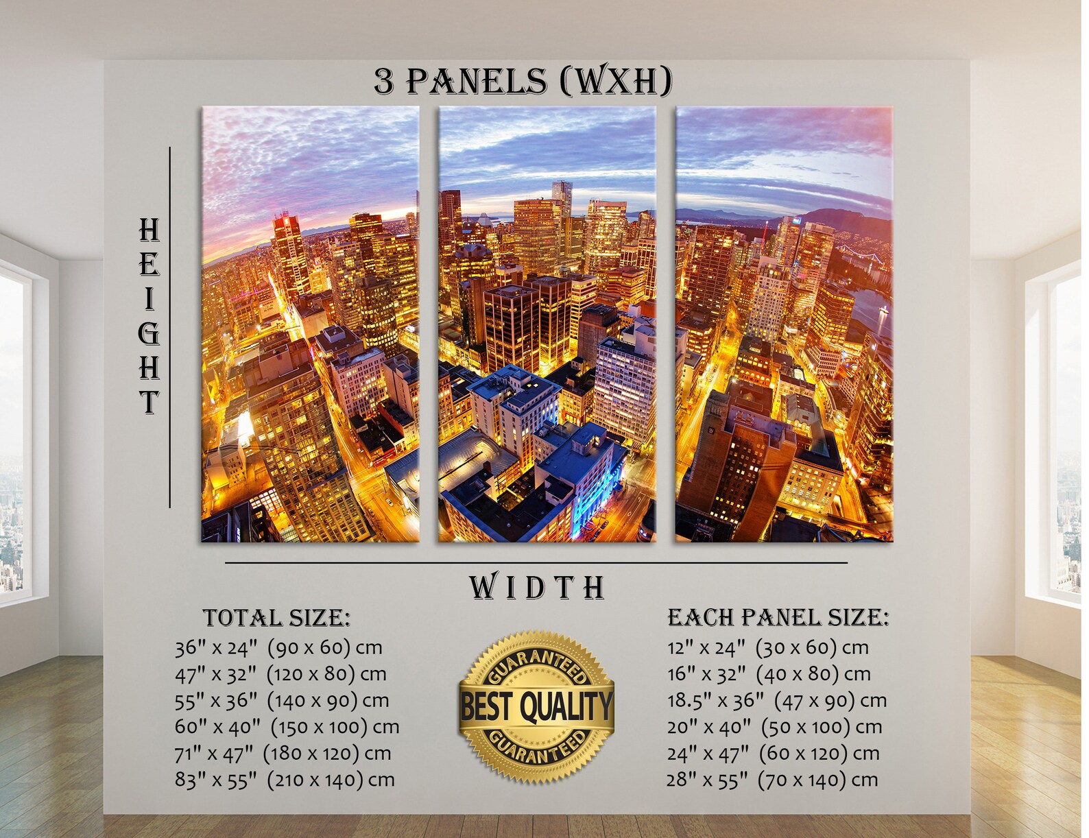 Vancouver Canvas Cityscape Wall Art Vancouver Wall Art Skyline Etsy
