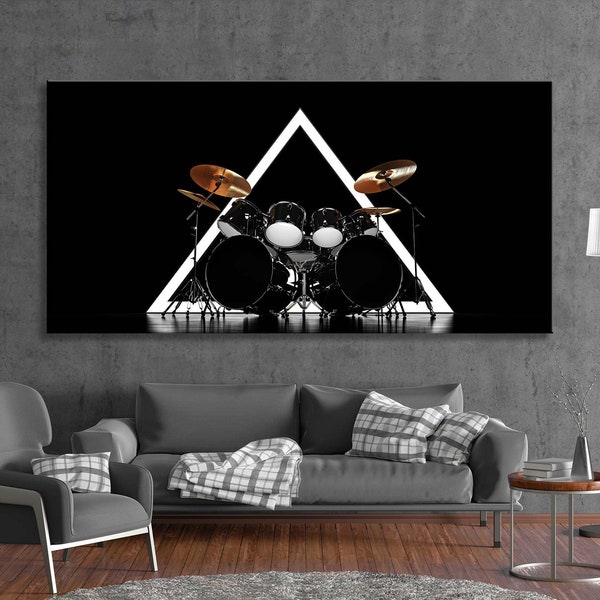 Drum Kit Canvas Print, Music Wall Decor, Gift for Drummer