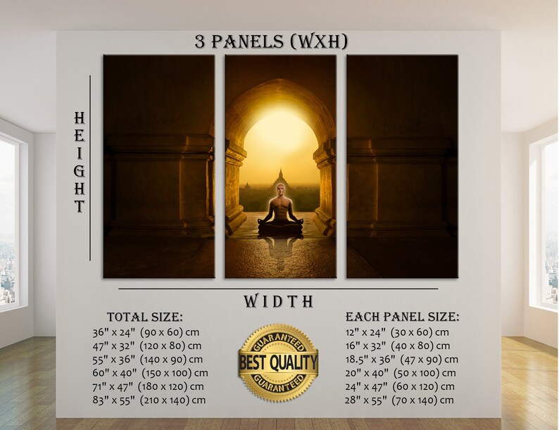 Yoga Meditation Wall Art Canvas Multi Panel Framed Canvas Meditation ...