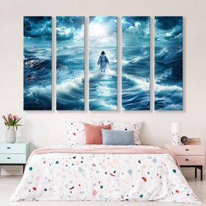 Jesus Walking on Water Canvas Print - Christian Wall Decor, Jesus Wall Art, Jesus Christ, Jesus Painting, Christian Faith