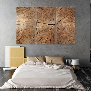 Wood Texture Wall Decor Wood Crack Abstract Canvas Print Modern Trendy Wall Art Luxury Abstract Printing Extra Large Wall Art Artwork Set