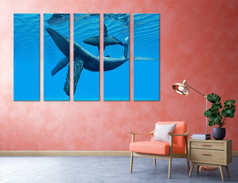 Whales Wall Art Whales Wall Decor Whales Canvas Whales Print Etsy