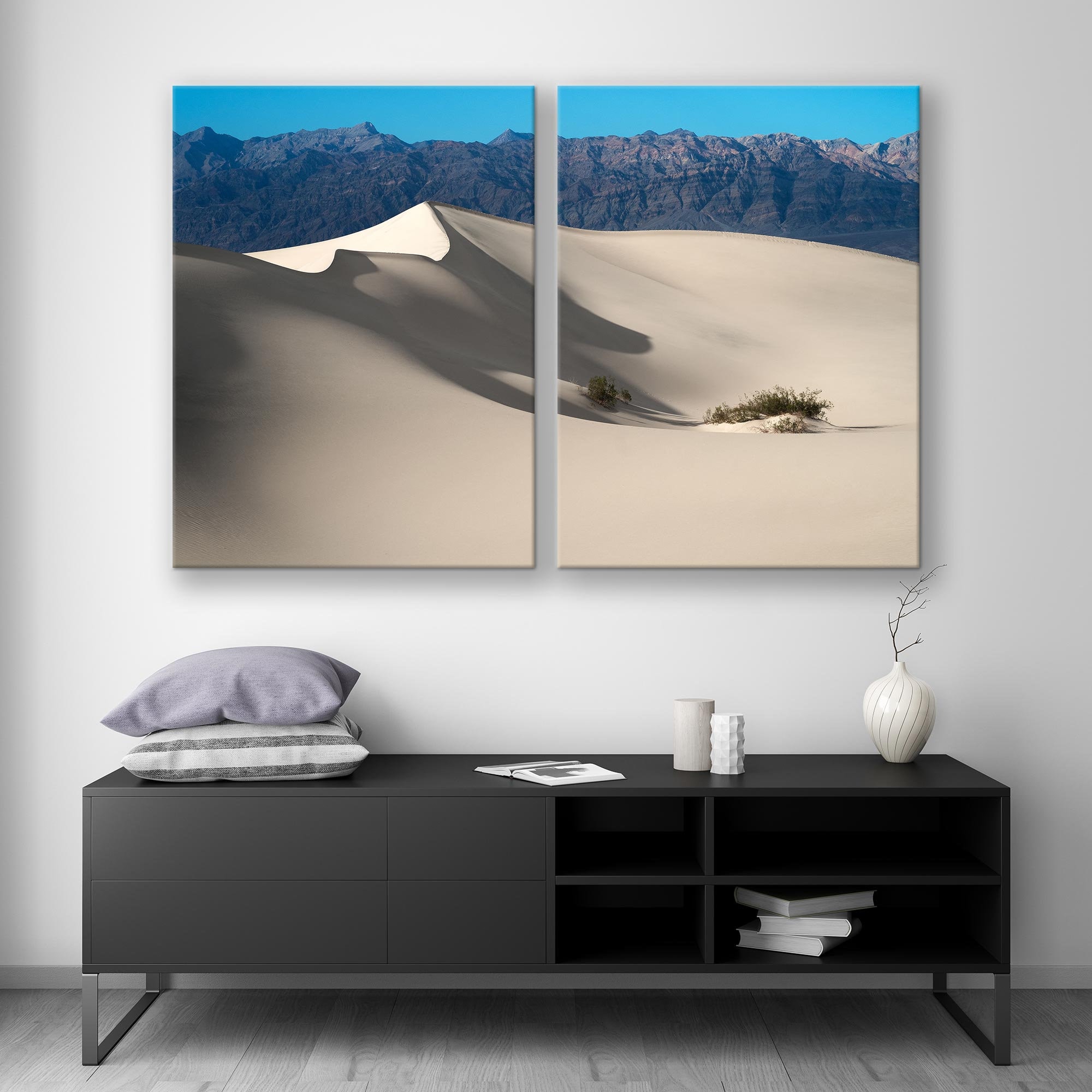 Extra Large Sand Dunes Canvas Print - Beige Desert Landscape Wall Art ...