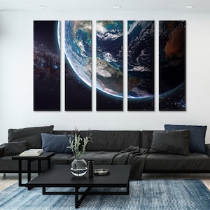The Earth from Space Art Earth Canvas Earth Print Astronomy Artwork Astronomy Wall Print Cosmic Office Wall Art Space Poster Space Print