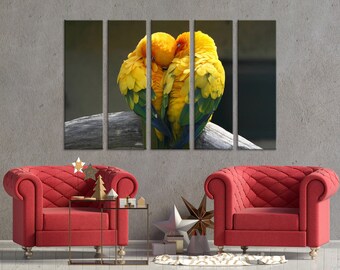 Pair Lovebirds Art Lovebirds Parrot Wall Decor Canvas Wall Art Canvas Art Home Decor Home Canvas Set Canvas Wedding Gift Large Wall Art Set