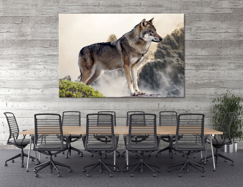 Wolf Wall Art Wolf Wall Decor Extra Large Wall Art Extra Large Wall Decor Large Canvas Art Large Canvas Decor Stretched Canvas Wall Art Set 1 Panel