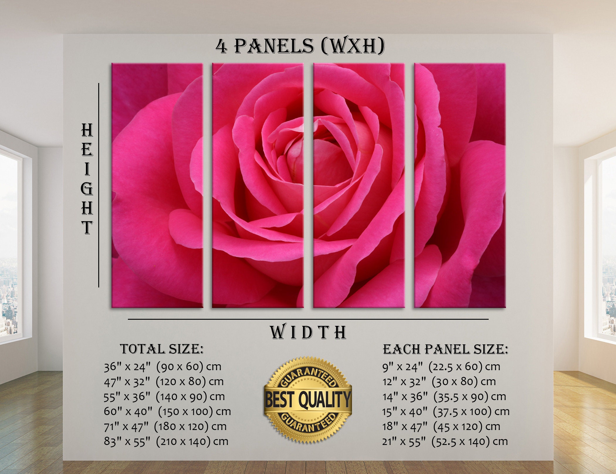 Pink Rose Wall Art Rose Wall Decor Rose Canvas Print Rose Etsy