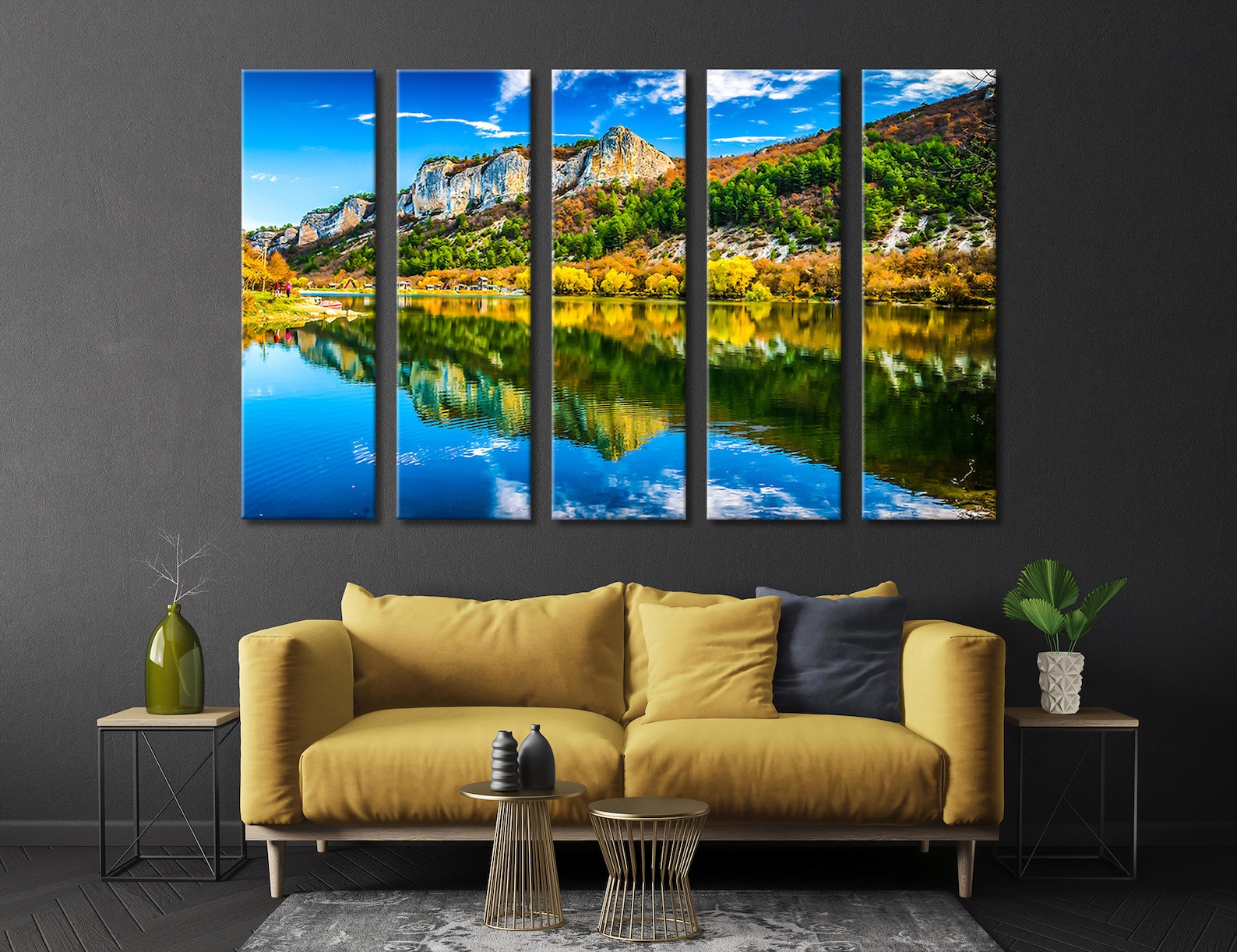Mountains Extra Large Canvas Wall Art Print Lake Wall Art Etsy