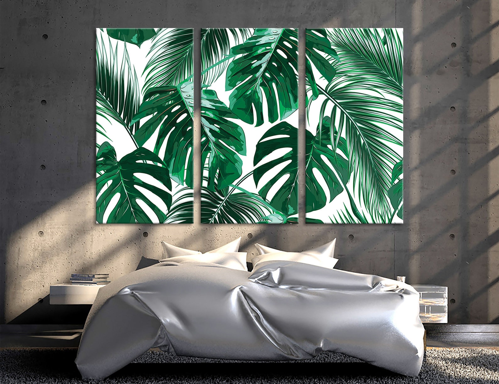 Tropical Palm Leaves Wall Art Palm Leaf Wall Art Canvas Print Abstract ...