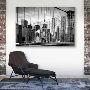 New York Black and White Artwork - City Tower Canvas Print - Big City Wall Art and Decoration